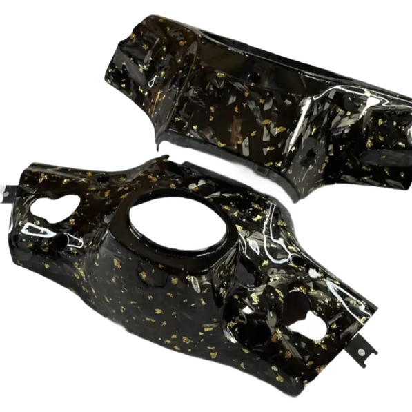 Vespa Sprint & Primavera Stuurkappen Custom Flakes Forged Carbon