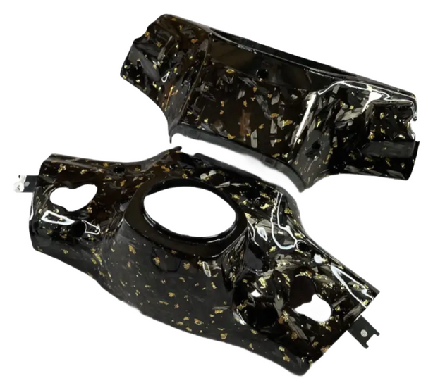 Vespa Sprint & Primavera Stuurkappen Custom Flakes Forged Carbon