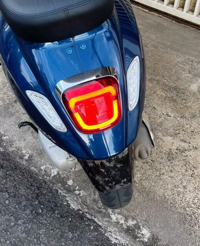 Vespa Sprint & Primavera Achterspatbord Forged Carbon