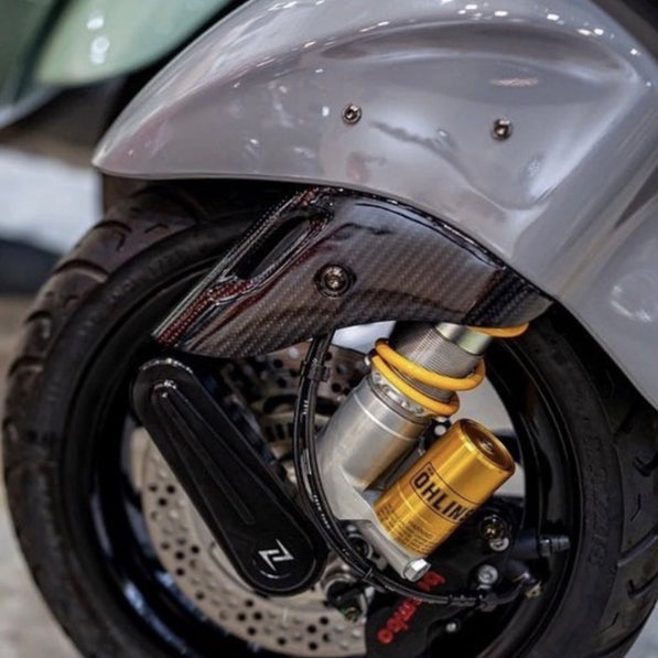 Vespa Sprint & Primavera Schokbreker Kapje Origineel Geweven Carbon