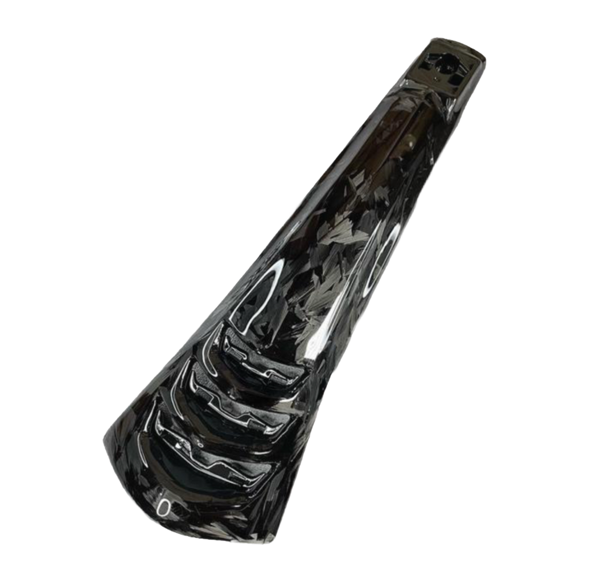 VZ Carbon forged carbon claxonneus voor Vespa Sprint en Primavera – vooraanzicht van het carbon onderdeel